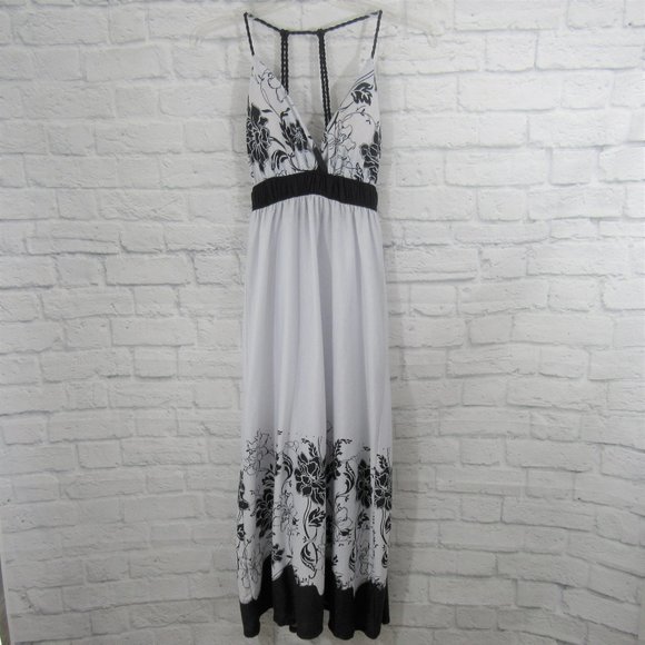 3/$15 Connection 18 Black & White Maxi Dress Sz M - Picture 1 of 6